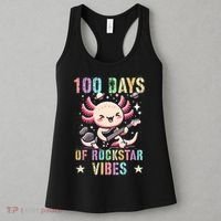 Kawaii 100 DAYS School ROCKSTAR VIBES Axolotl Music Guitar Women's Tank Top thumb 3