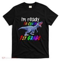 Kids 1st Day Of School Crush 1st Grade Trex Dinosaur Gift Kids T-Shirt thumb 0