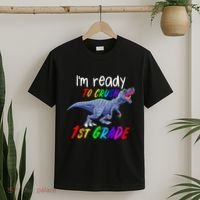 Kids 1st Day Of School Crush 1st Grade Trex Dinosaur Gift Kids T-Shirt thumb 2