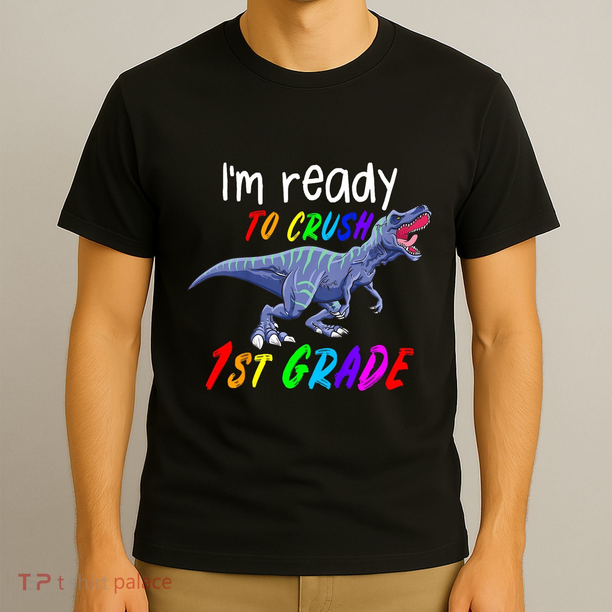 Kids 1st Day Of School Crush 1st Grade Trex Dinosaur Gift Kids T-Shirt