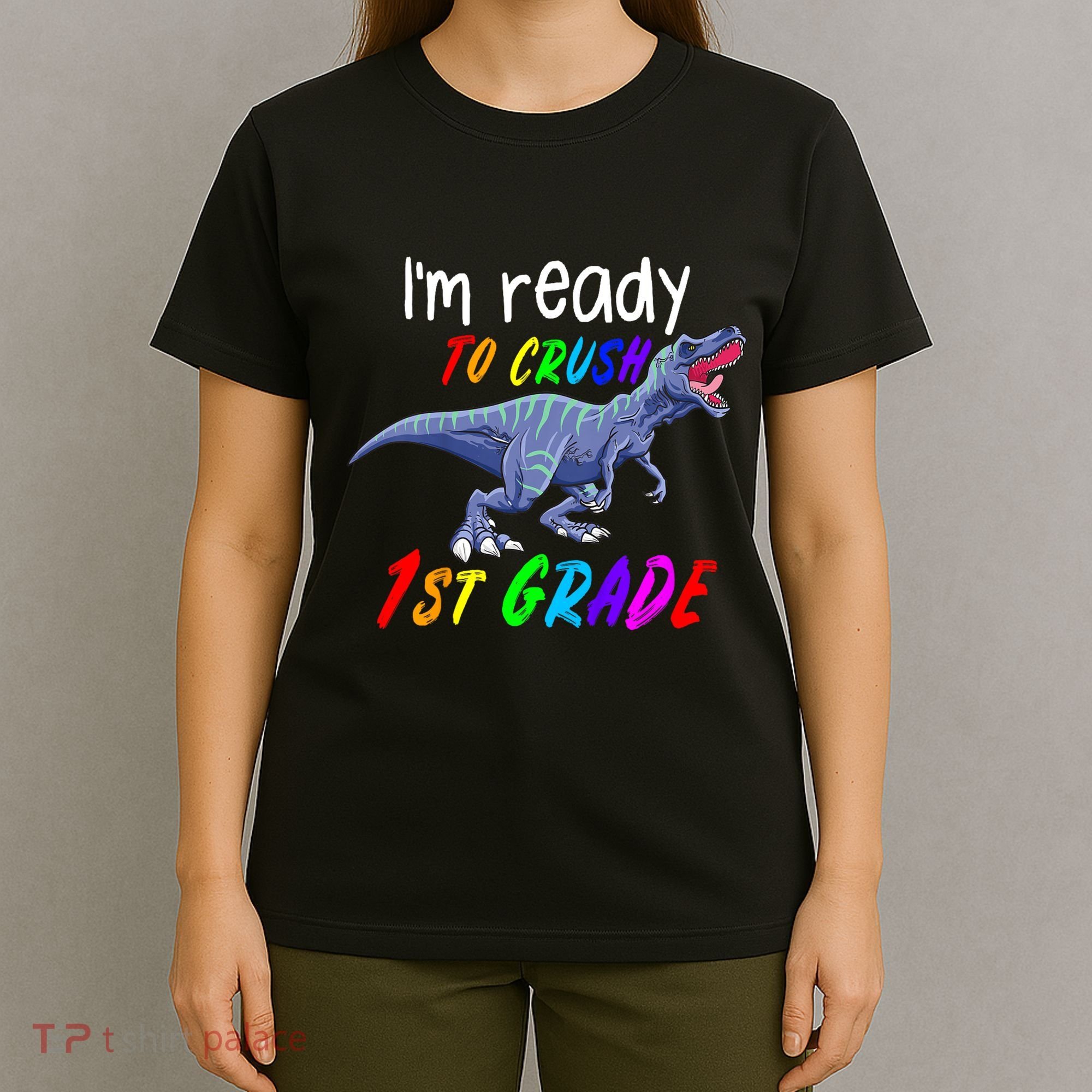 Kids 1st Day Of School Crush 1st Grade Trex Dinosaur Gift Kids T-Shirt