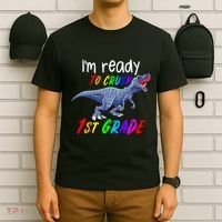 Kids 1st Day Of School Crush 1st Grade Trex Dinosaur Gift Kids T-Shirt thumb 6