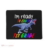 Kids 1st Day Of School Crush 1st Grade Trex Dinosaur Gift Kids Mousepad thumb 0