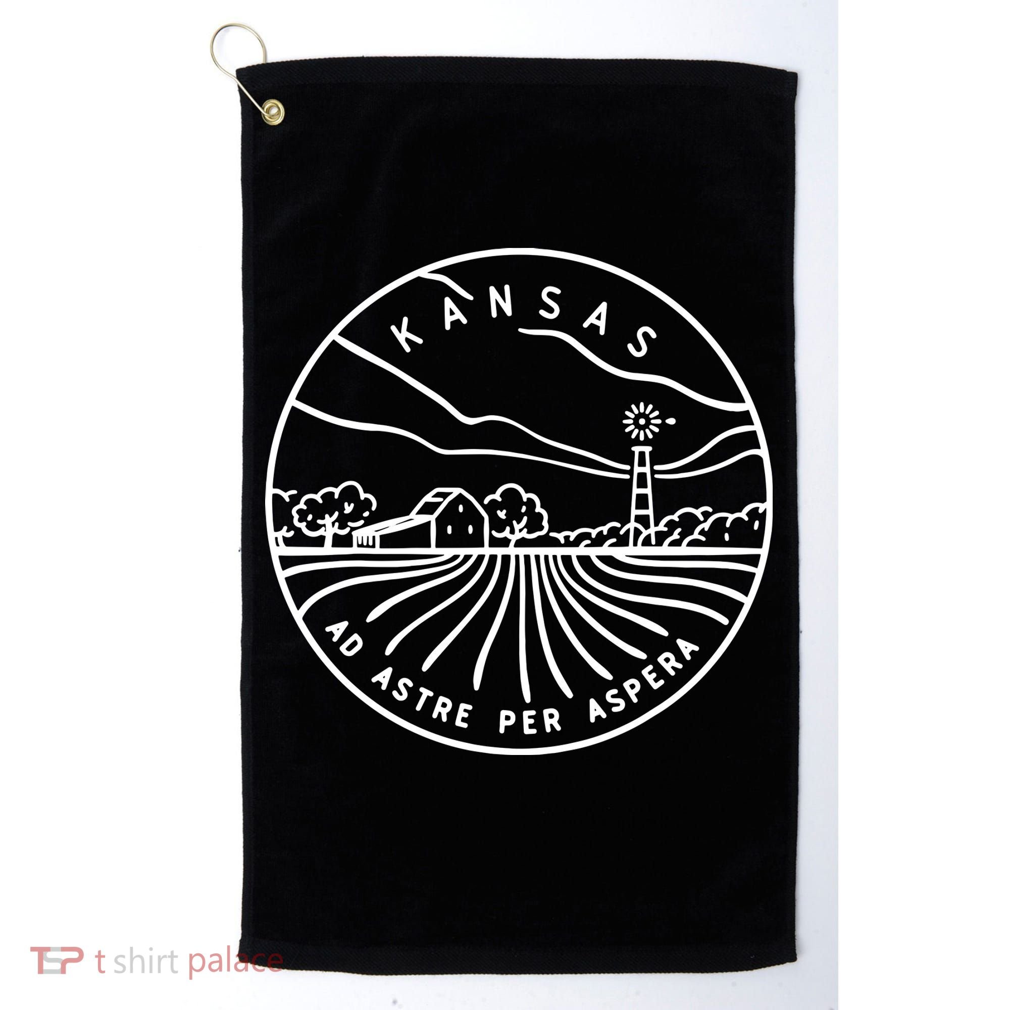 Kansas 1861 State Of Kansas Golf Towel