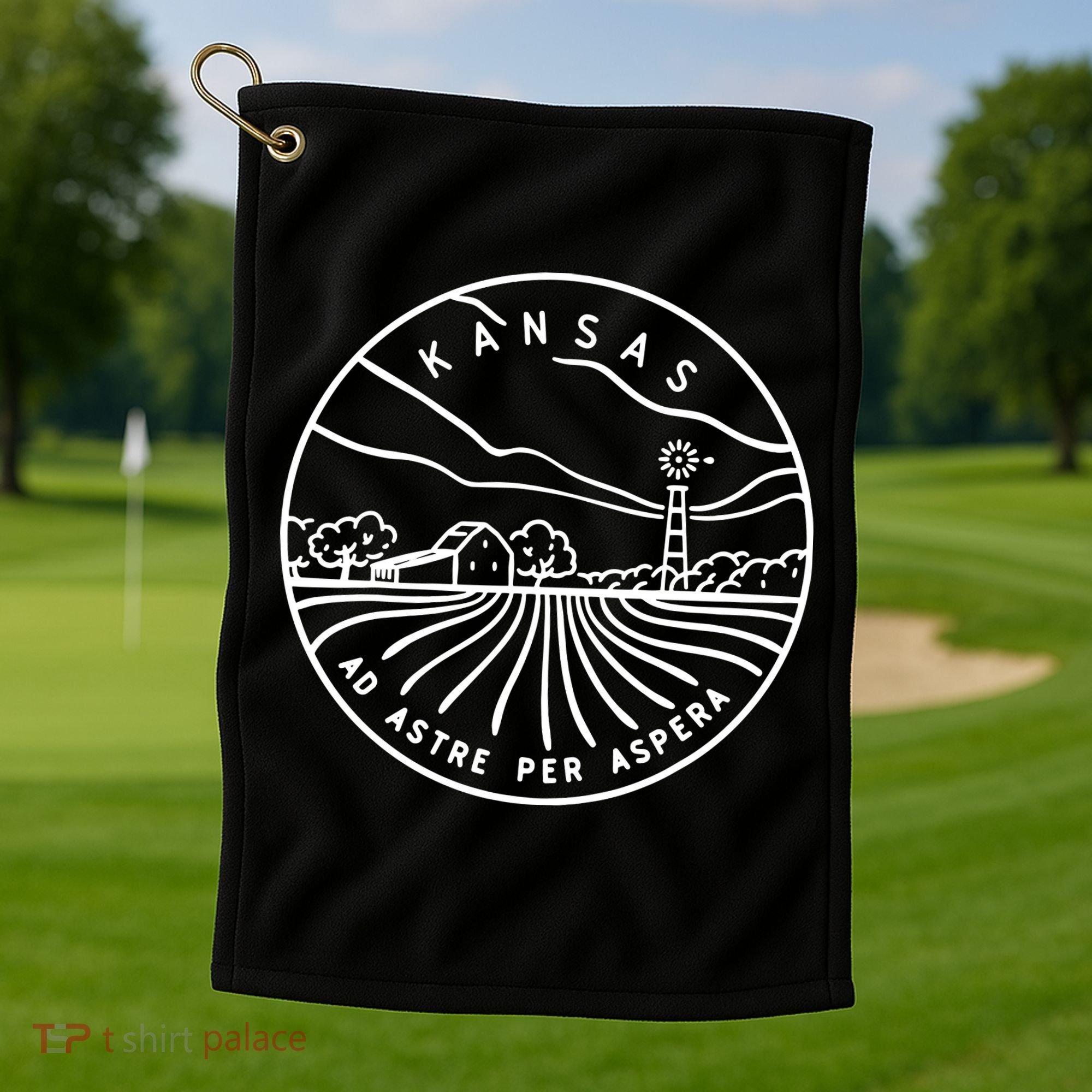 Kansas 1861 State Of Kansas Golf Towel