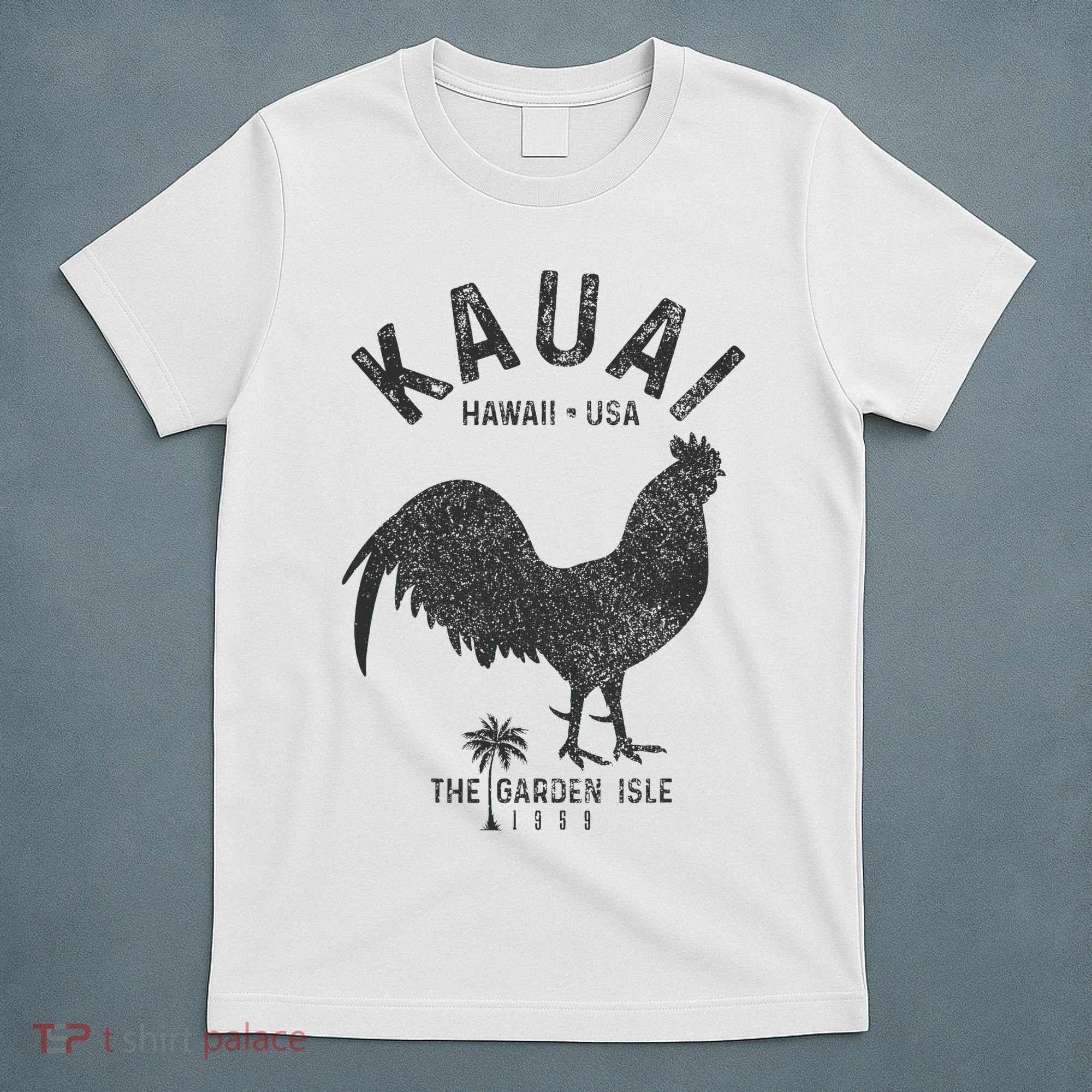 Kauai 1959 The Garden Isle Chicken Hawaii Vintage Hawaiian T-Shirt