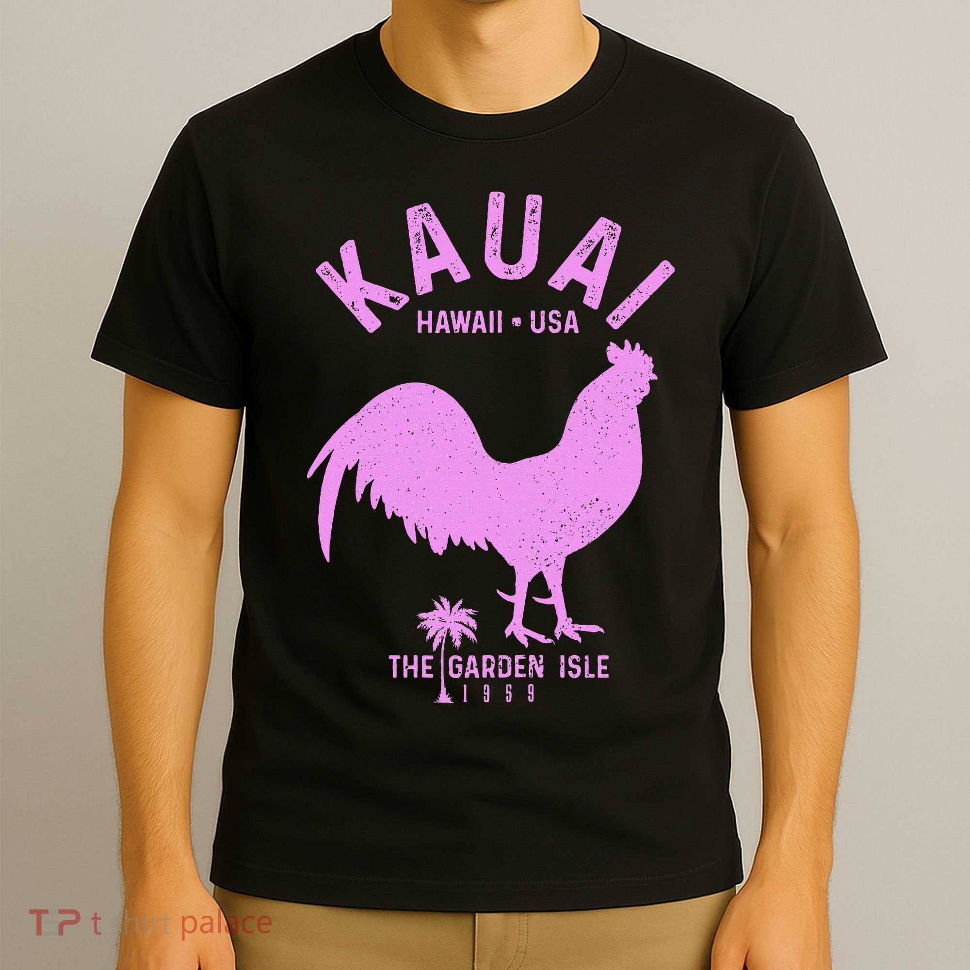 Kauai 1959 The Garden Isle Chicken Hawaii Vintage Hawaiian T-Shirt
