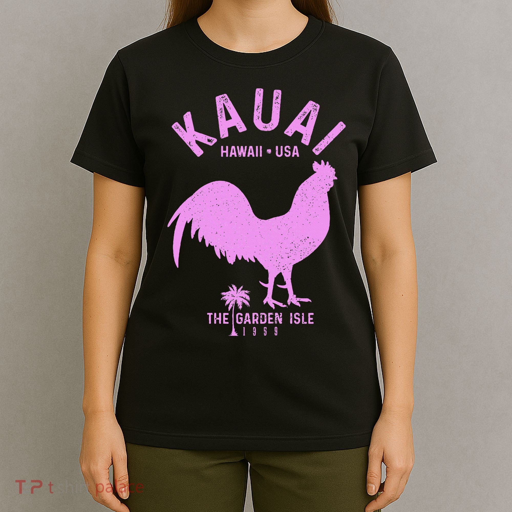 Kauai 1959 The Garden Isle Chicken Hawaii Vintage Hawaiian T-Shirt