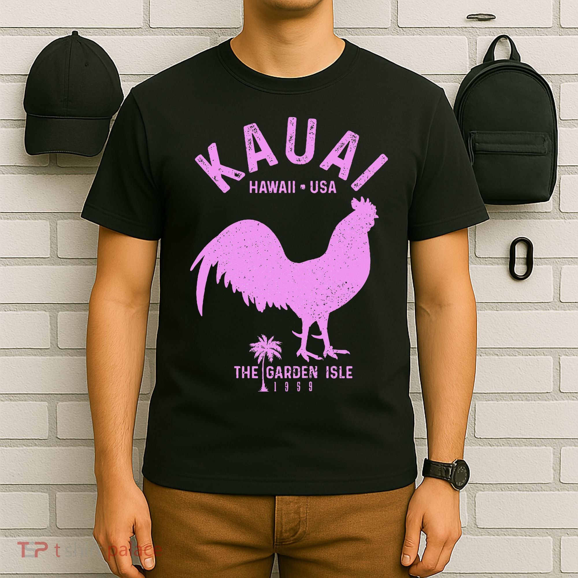 Kauai 1959 The Garden Isle Chicken Hawaii Vintage Hawaiian T-Shirt