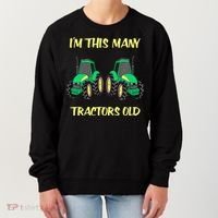 Kids 2 Birthday Tractor Im This Many Tractors Old Women's Sweatshirt thumb 0