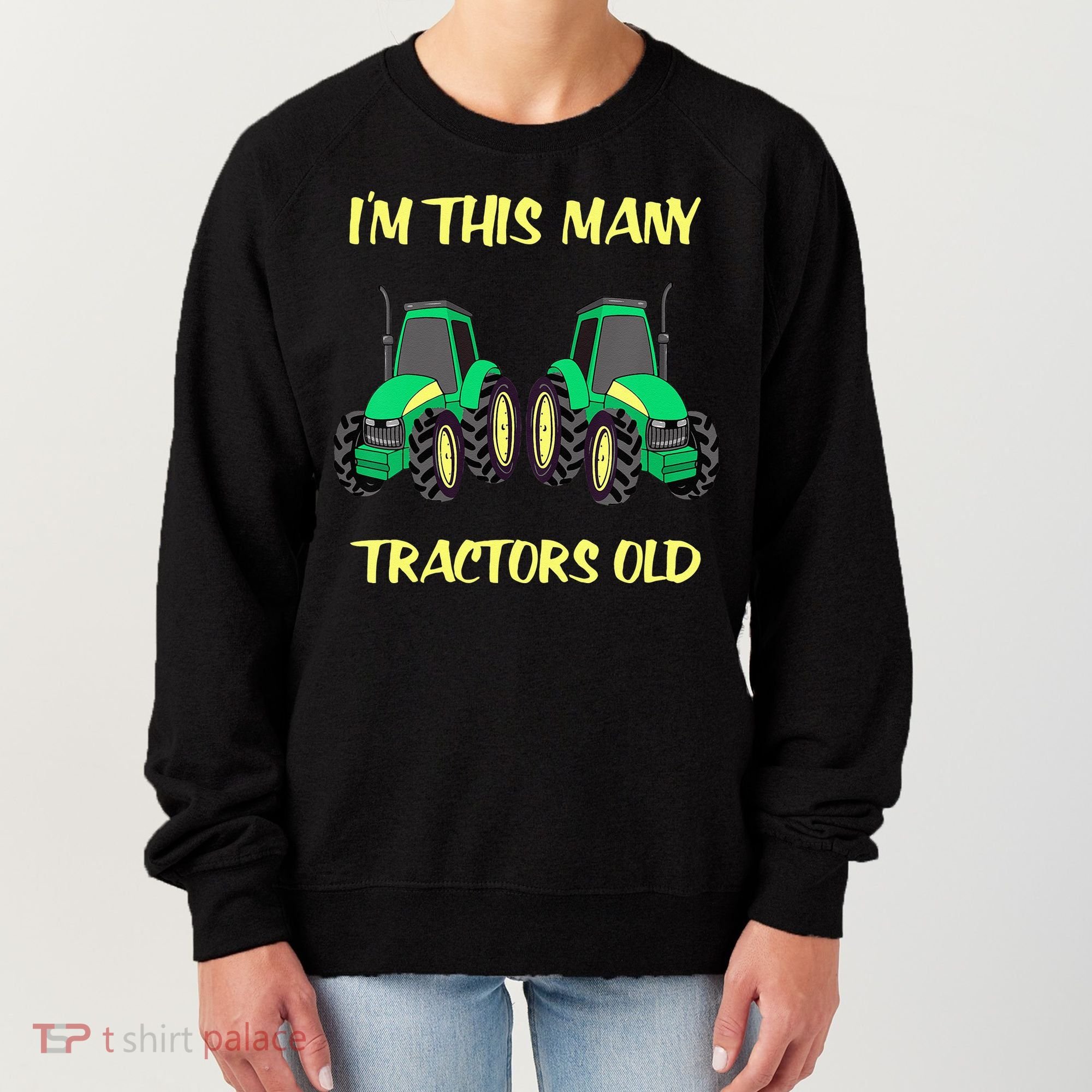 Kids 2 Birthday Tractor Im This Many Tractors Old Women's Sweatshirt