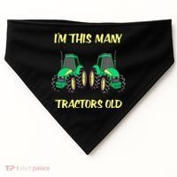 Kids 2 Birthday Tractor Im This Many Tractors Old USA-Made Doggie Bandana thumb 0