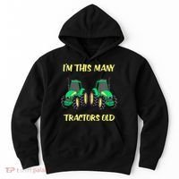 Kids 2 Birthday Tractor Im This Many Tractors Old Hoodie thumb 0