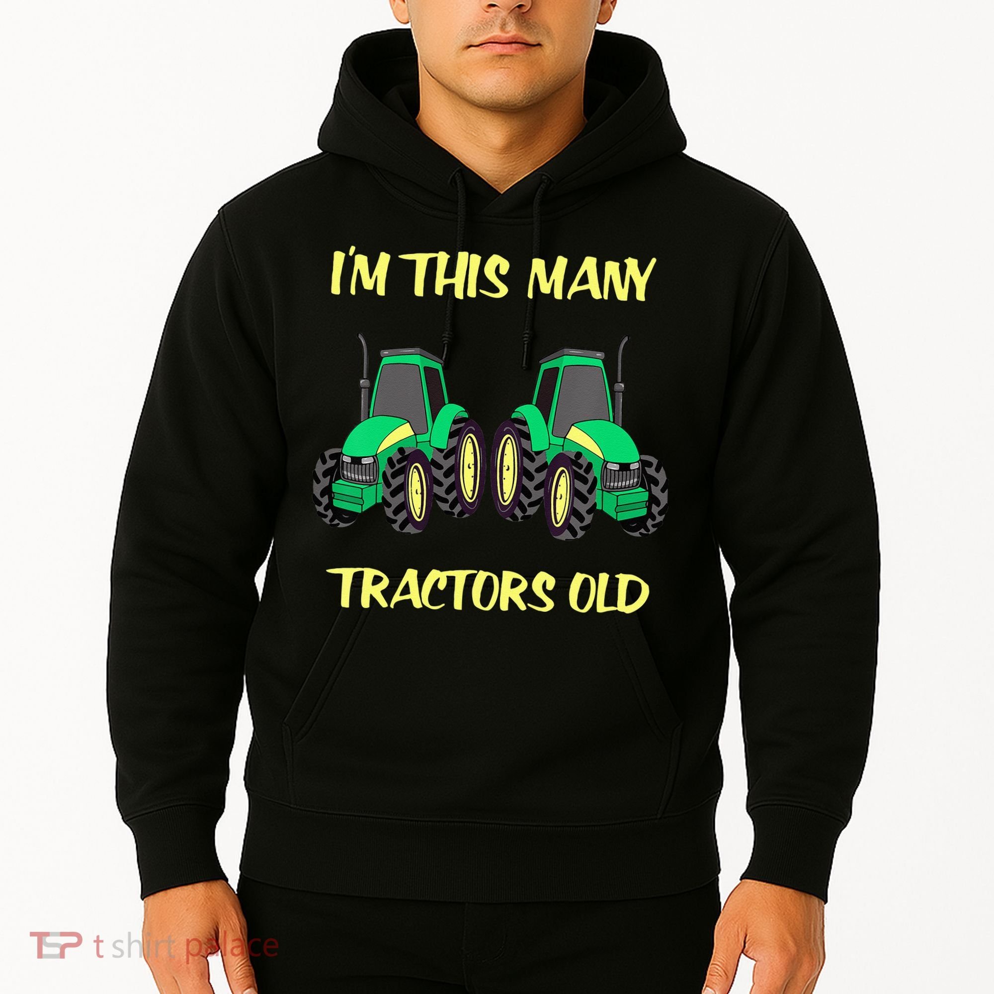 Kids 2 Birthday Tractor Im This Many Tractors Old Hoodie