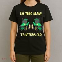 Kids 2 Birthday Tractor Im This Many Tractors Old T-Shirt thumb 4