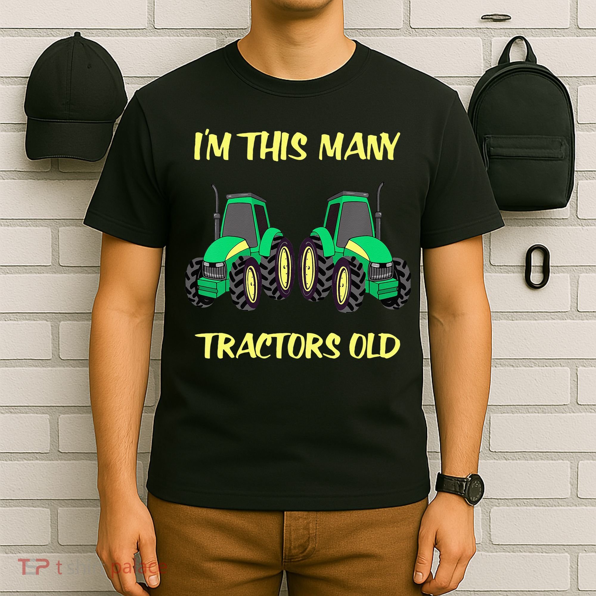 Kids 2 Birthday Tractor Im This Many Tractors Old T-Shirt