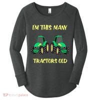 Kids 2 Birthday Tractor Im This Many Tractors Old Women's Perfect Tri Tunic Long Sleeve Shirt thumb 0