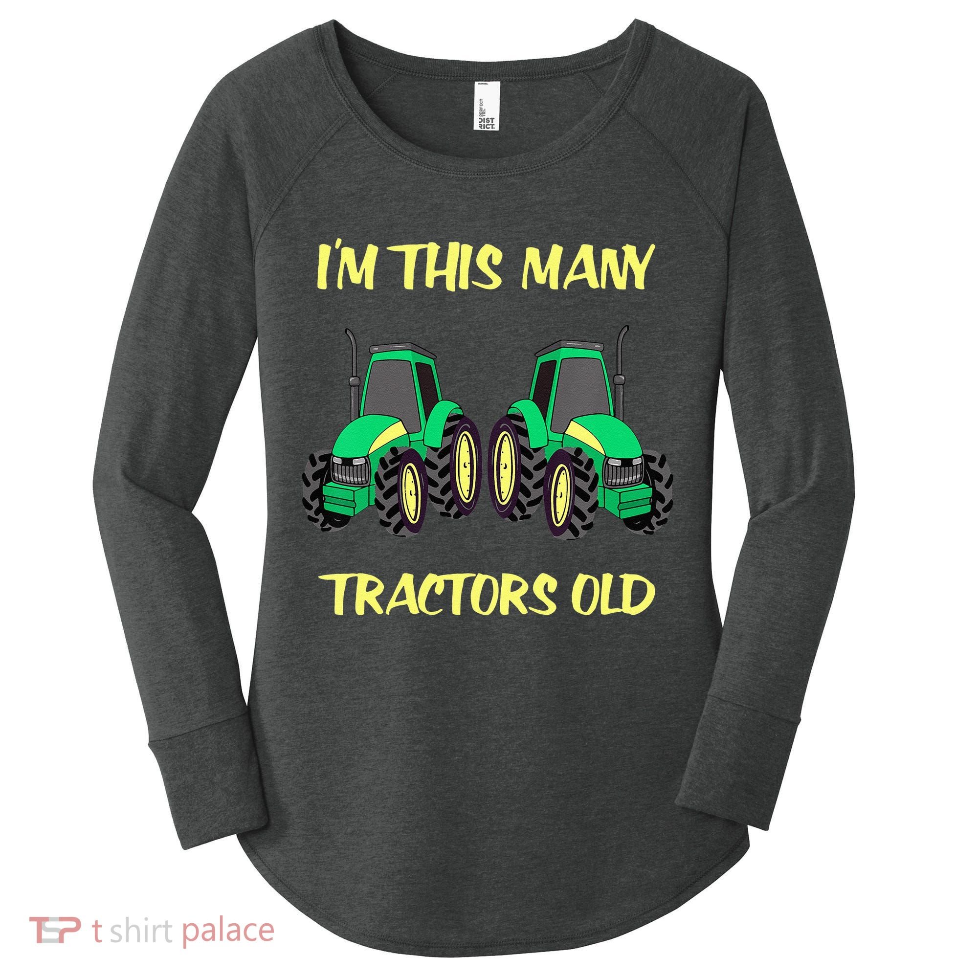 Kids 2 Birthday Tractor Im This Many Tractors Old Women's Perfect Tri Tunic Long Sleeve Shirt