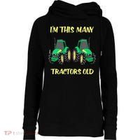 Kids 2 Birthday Tractor Im This Many Tractors Old Womens Funnel Neck Pullover Hood thumb 0