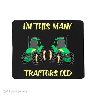 Kids 2 Birthday Tractor Im This Many Tractors Old Mousepad