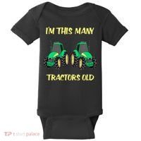 Kids 2 Birthday Tractor Im This Many Tractors Old Baby Bodysuit thumb 0