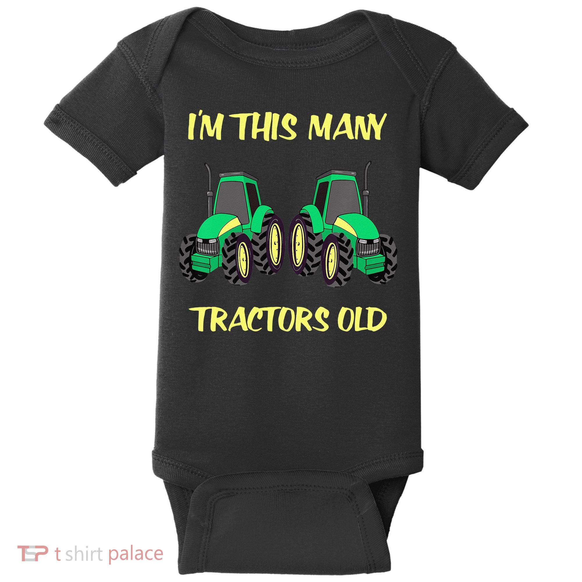 Kids 2 Birthday Tractor Im This Many Tractors Old Baby Bodysuit