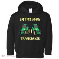 Kids 2 Birthday Tractor Im This Many Tractors Old Toddler Hoodie thumb 0