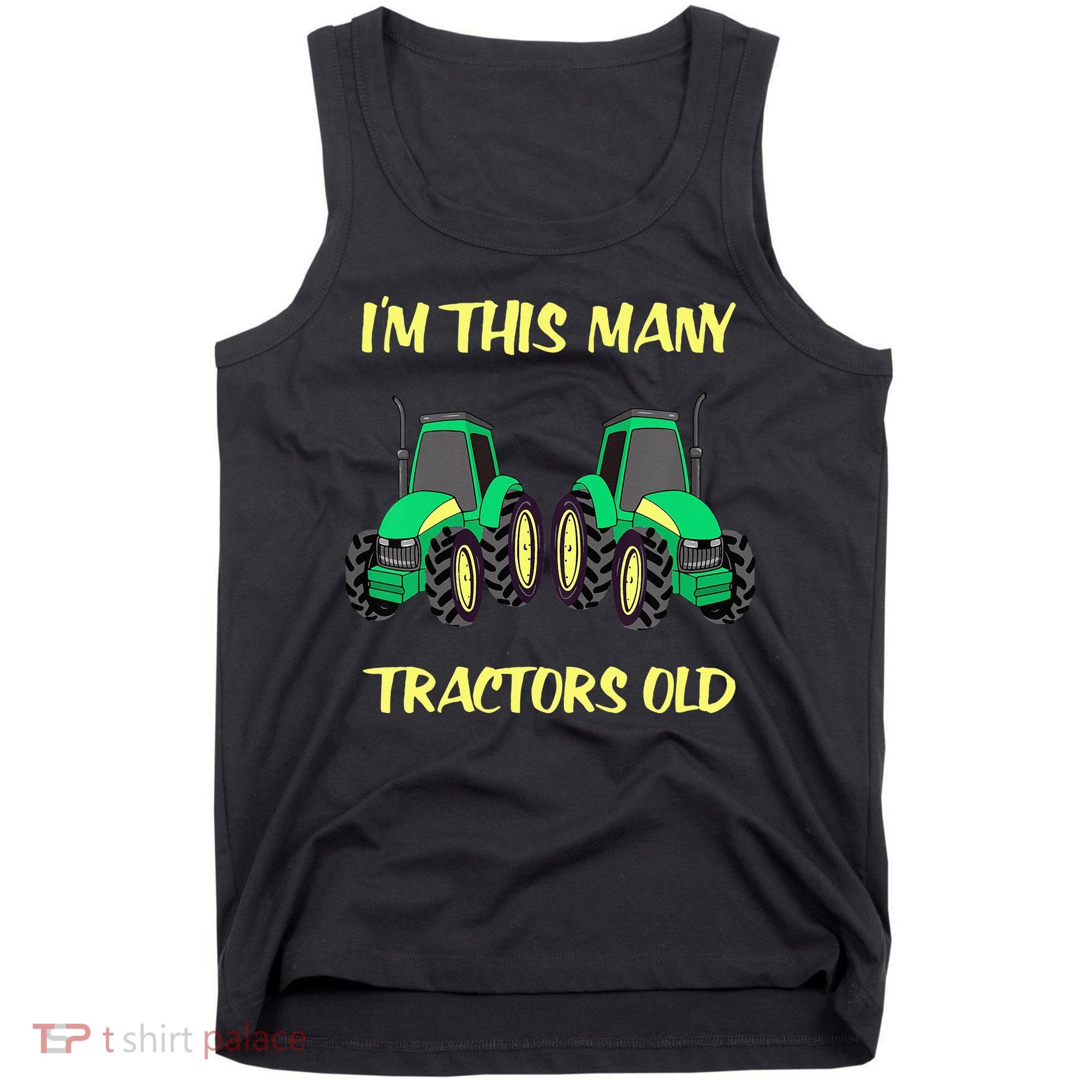 Kids 2 Birthday Tractor Im This Many Tractors Old Tank Top