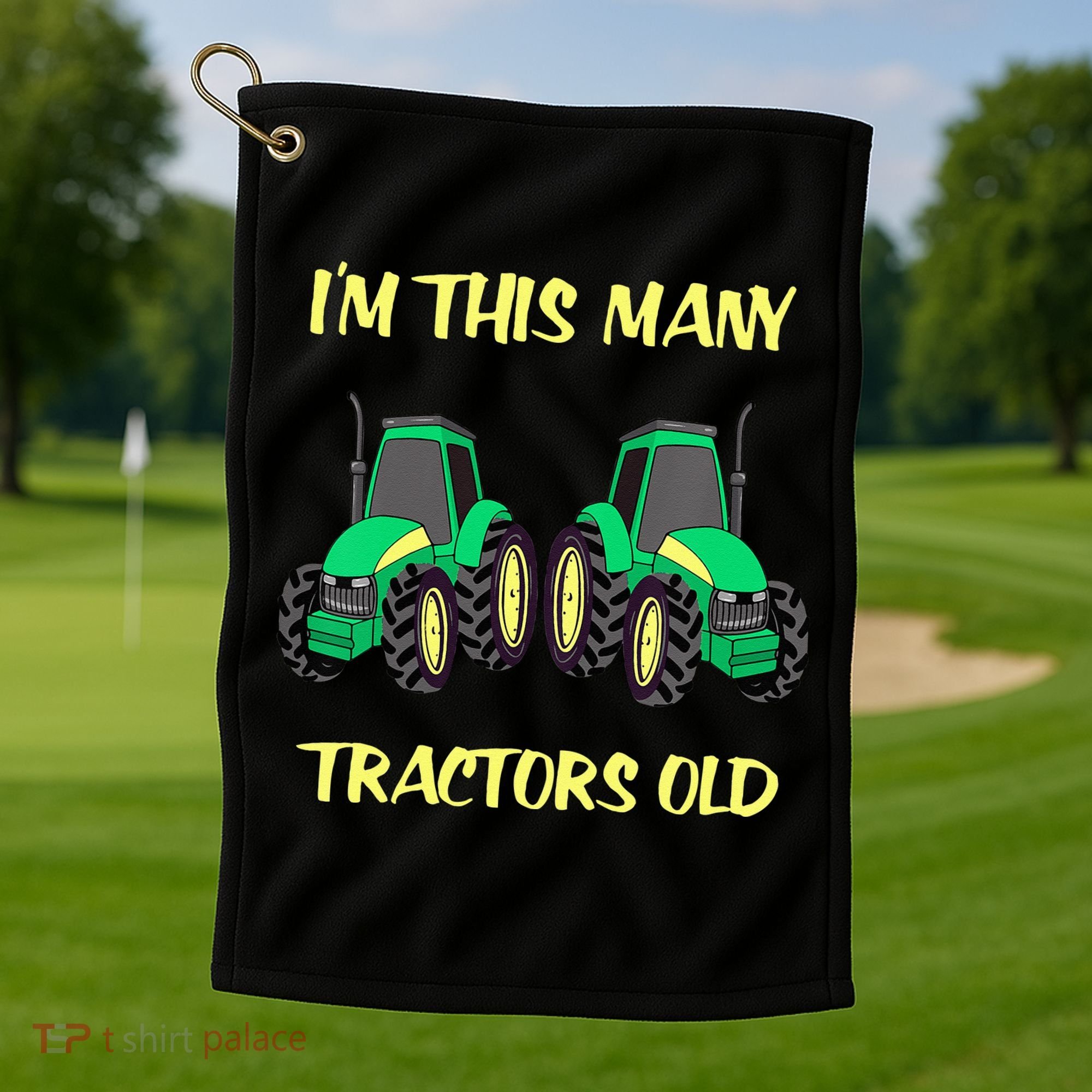 Kids 2 Birthday Tractor Im This Many Tractors Old Golf Towel