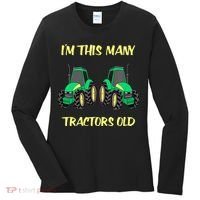 Kids 2 Birthday Tractor Im This Many Tractors Old Women's Long Sleeve Shirt thumb 0
