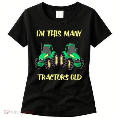 Kids 2 Birthday Tractor Im This Many Tractors Old Women's T-Shirt