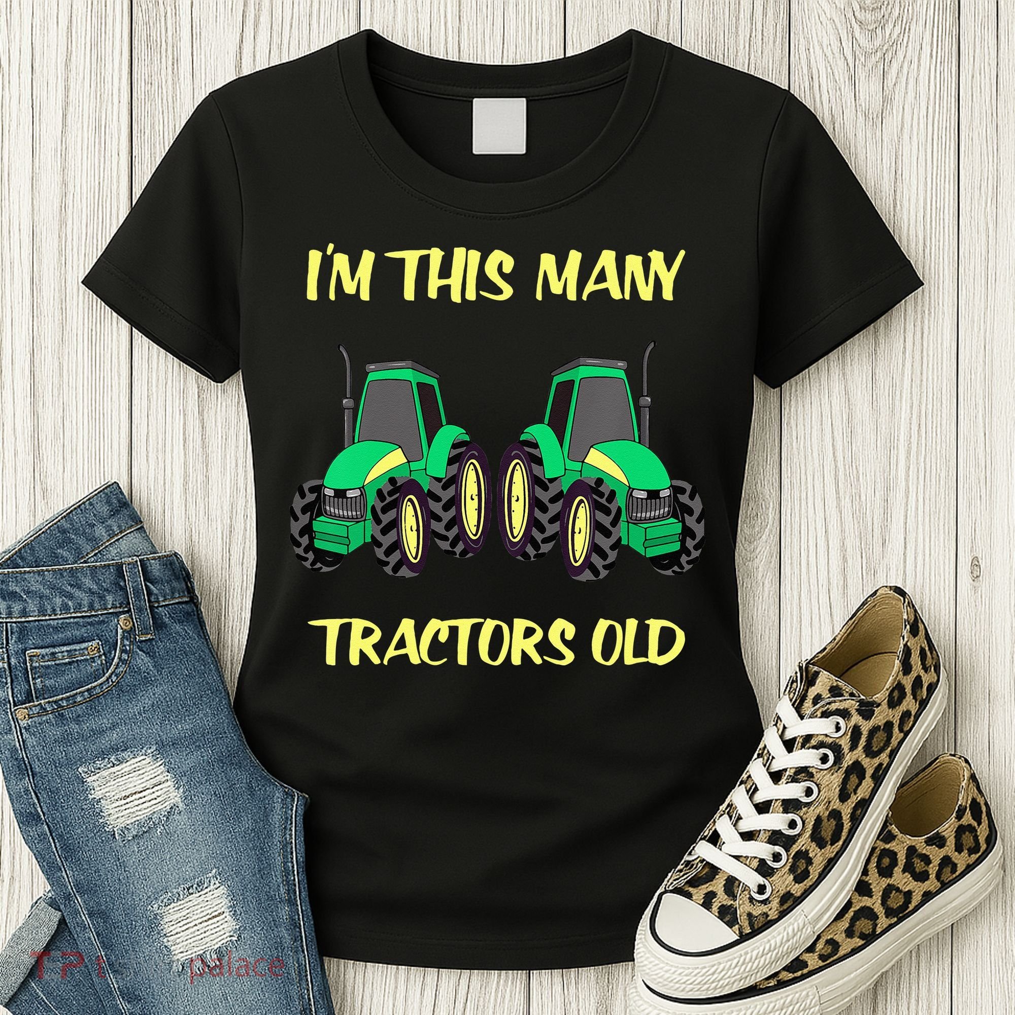 Kids 2 Birthday Tractor Im This Many Tractors Old Women's T-Shirt