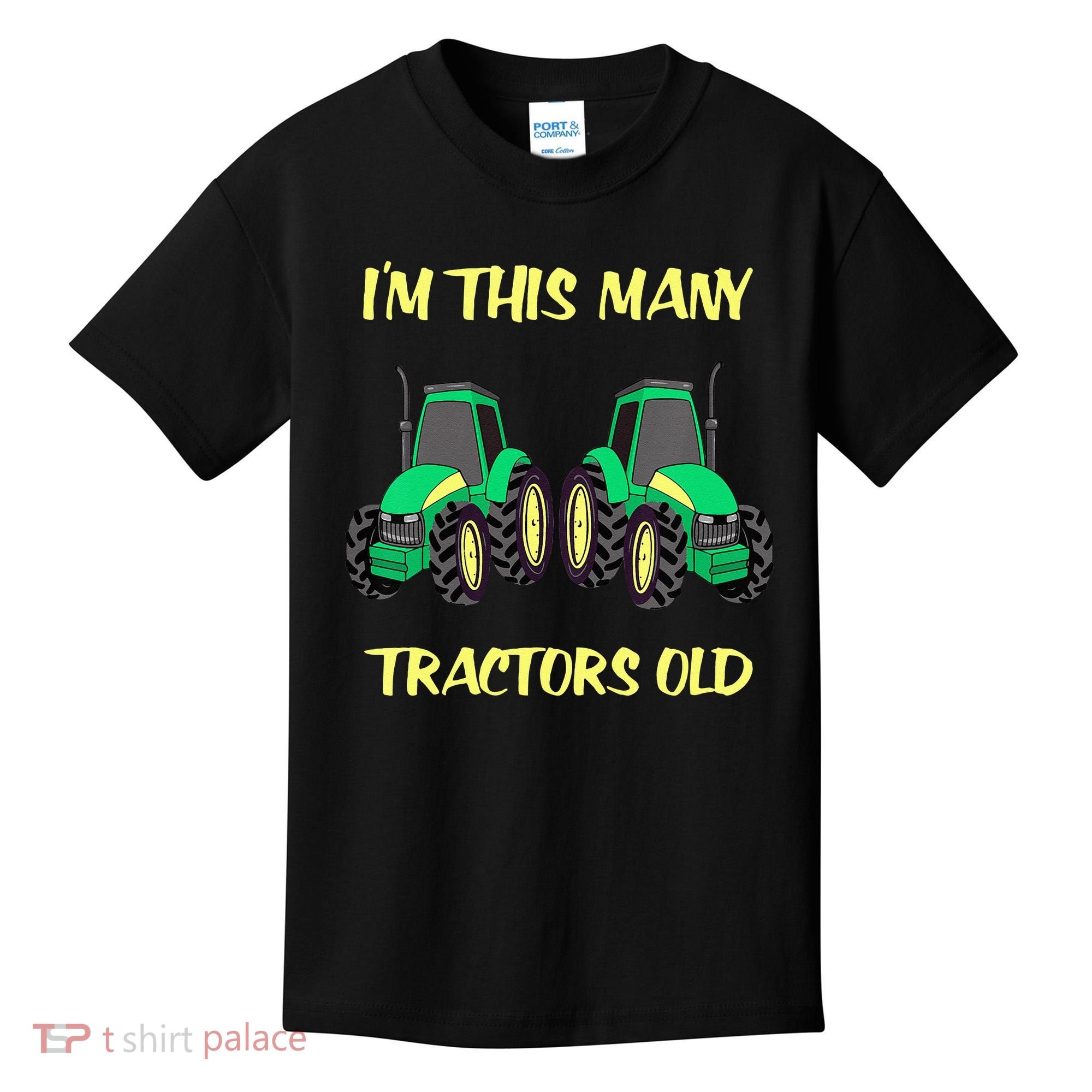 Kids 2 Birthday Tractor Im This Many Tractors Old Kids T-Shirt