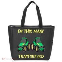Kids 2 Birthday Tractor Im This Many Tractors Old Tote Bag thumb 0