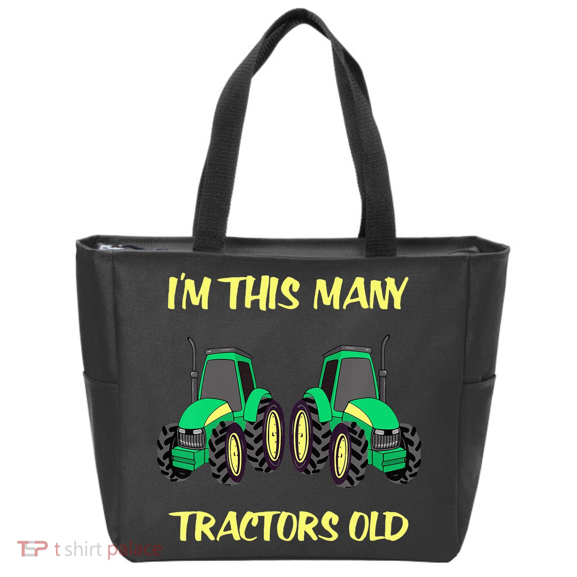 Kids 2 Birthday Tractor Im This Many Tractors Old Tote Bag