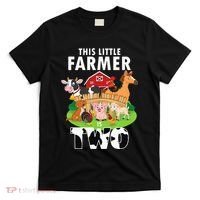 Kids 2 Years Old Boy Farmer 2nd Birthday Farm Animals Kids T-Shirt thumb 0