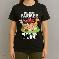 Kids 2 Years Old Boy Farmer 2nd Birthday Farm Animals Kids T-Shirt thumb 4