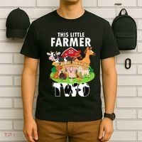 Kids 2 Years Old Boy Farmer 2nd Birthday Farm Animals Kids T-Shirt thumb 6
