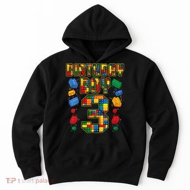 Kids 3rd Birthday Master Builder 3 Years Old Block Building Hoodie