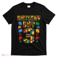 Kids 3rd Birthday Master Builder 3 Years Old Block Building T-Shirt thumb 0