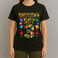 Kids 3rd Birthday Master Builder 3 Years Old Block Building T-Shirt thumb 4
