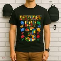 Kids 3rd Birthday Master Builder 3 Years Old Block Building T-Shirt thumb 6