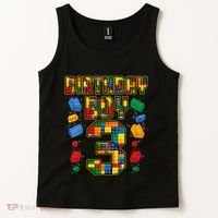 Kids 3rd Birthday Master Builder 3 Years Old Block Building Tank Top thumb 2