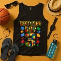 Kids 3rd Birthday Master Builder 3 Years Old Block Building Tank Top thumb 4