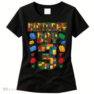 Kids 3rd Birthday Master Builder 3 Years Old Block Building Women's T-Shirt