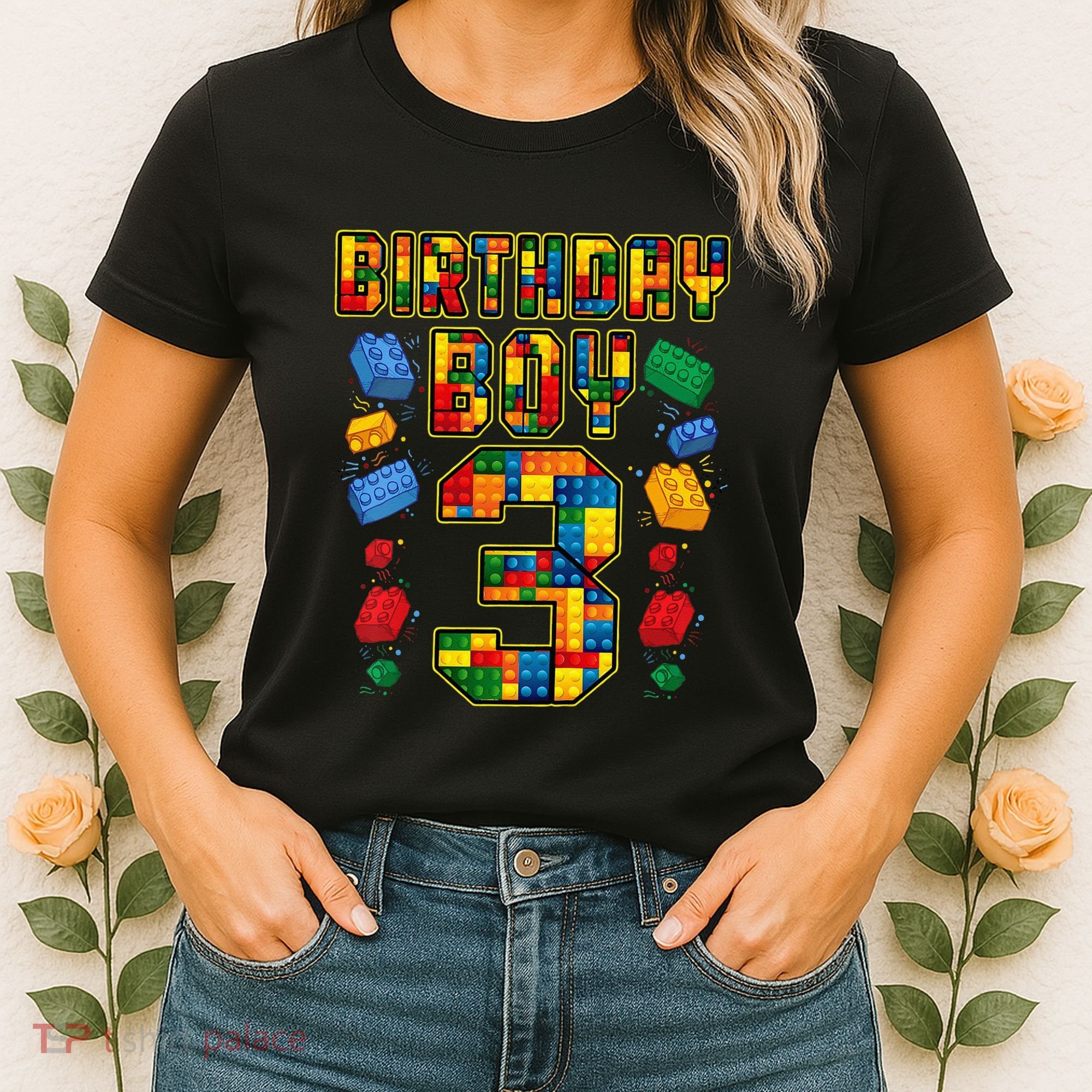 Kids 3rd Birthday Master Builder 3 Years Old Block Building Women's T-Shirt