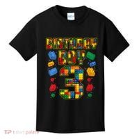 Kids 3rd Birthday Master Builder 3 Years Old Block Building Kids T-Shirt thumb 0
