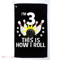 Kids 3 Year Old Bowling Birthday Party How I Roll 3rd Golf Towel thumb 0