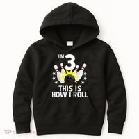 Kids 3 Year Old Bowling Birthday Party How I Roll 3rd Kids Hoodie thumb 0