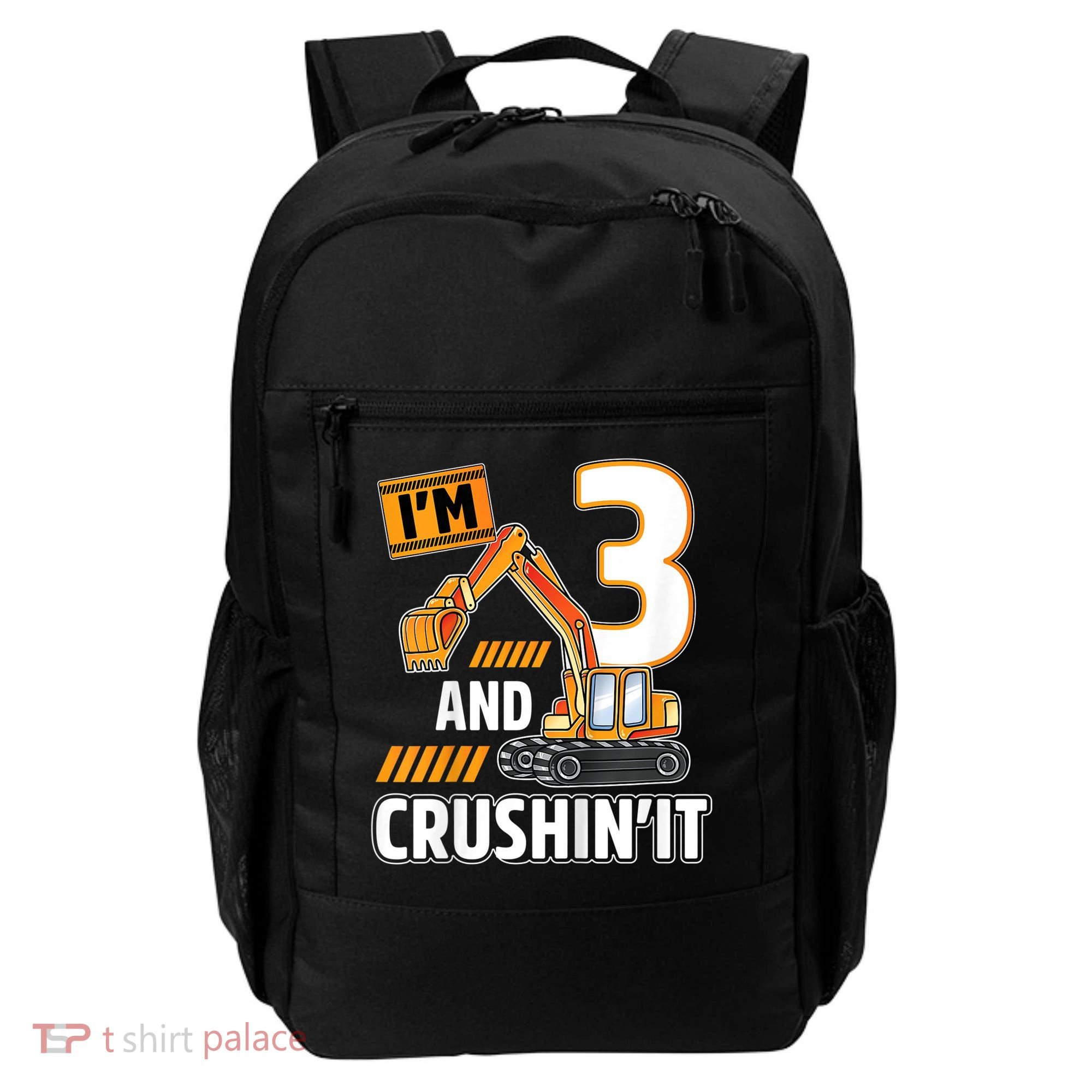 Kids 3 Year Old Vehicles Construction Excavator Birthday 3rd Backpack